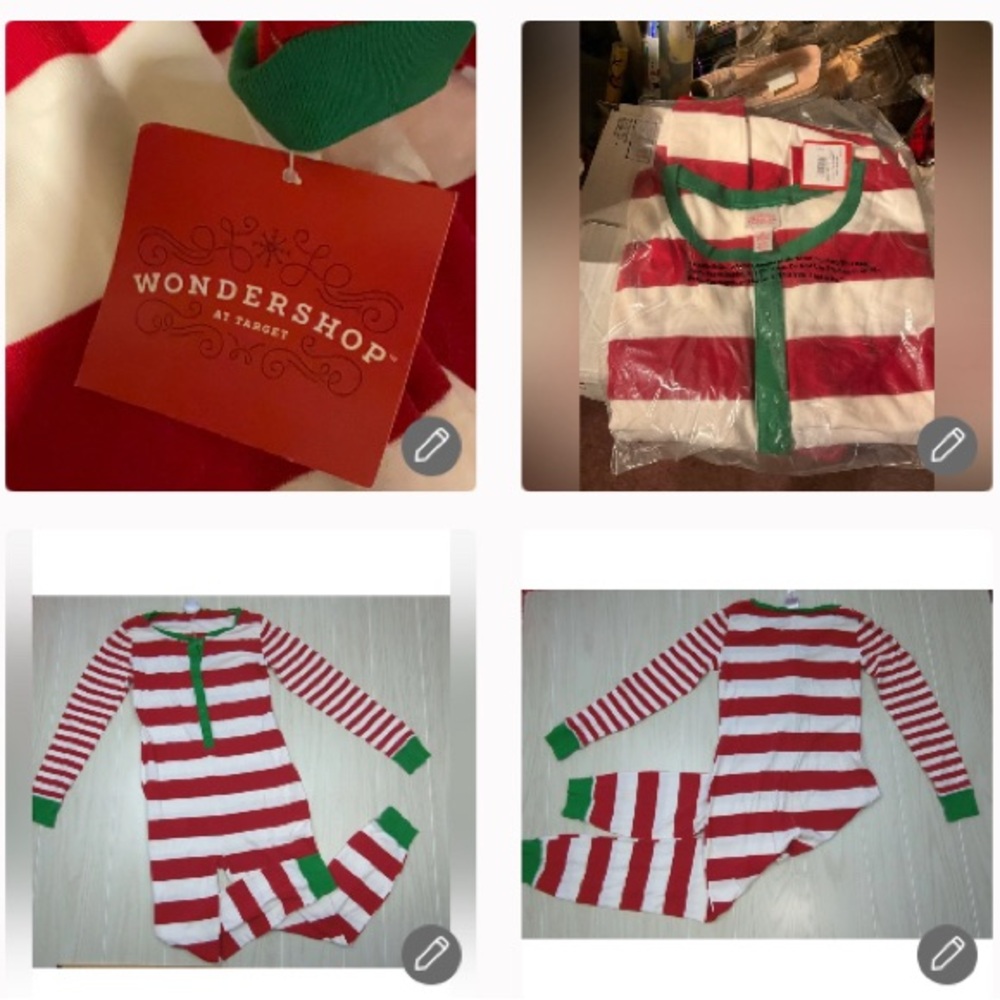 WONDERSHOP ONESIES Red White Green Holiday Stripe Union Suit PJ NEW PLUS SZ 1x3x - Picture 1 of 16
